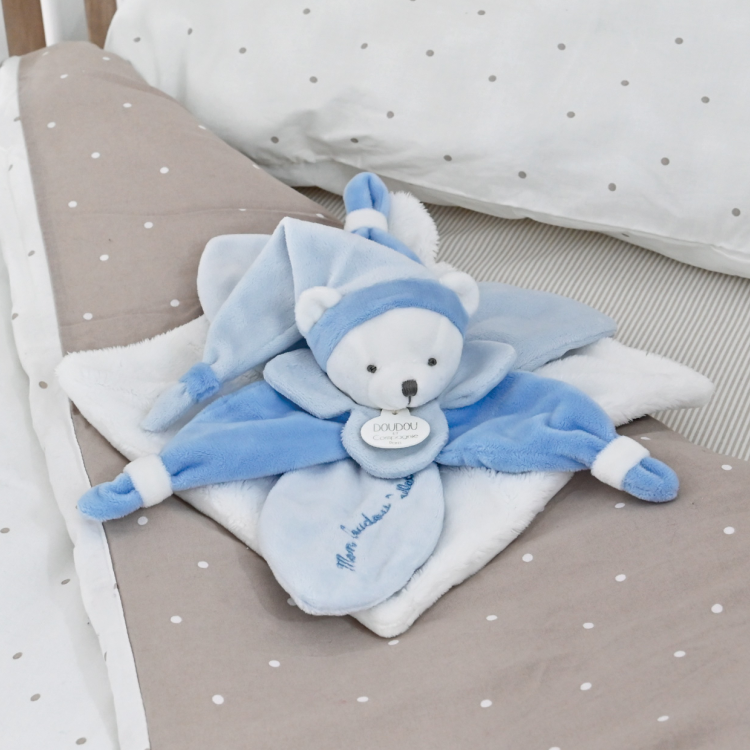  jaime mon baby comforter bear blue white 